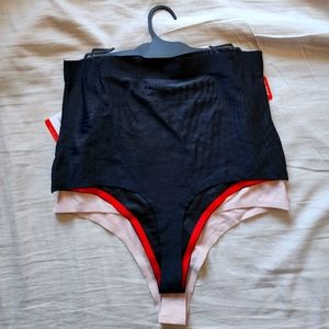 NEW XL- Shaping Thongs (x2 Beige & Black)